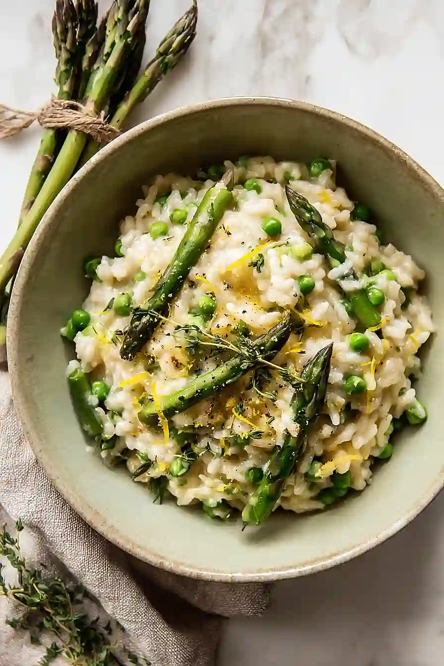 vegan asparagus risotto