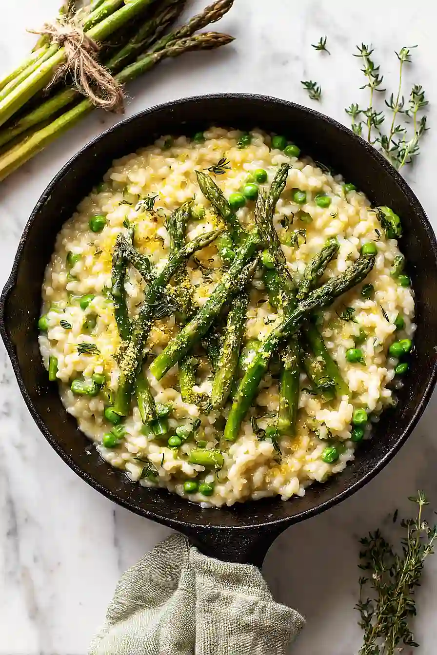 vegan asparagus risotto
