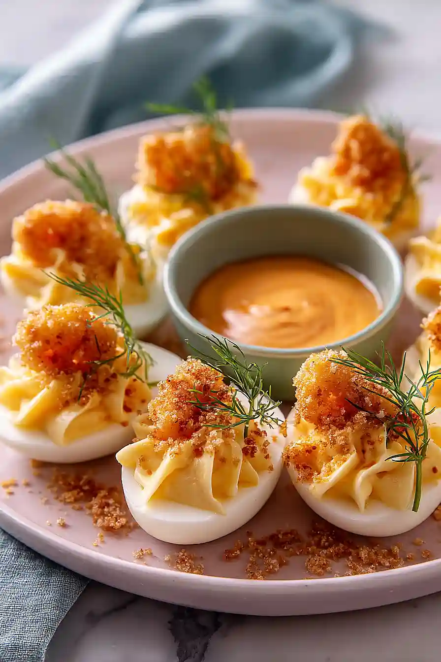 bang bang shrimp deviled eggs