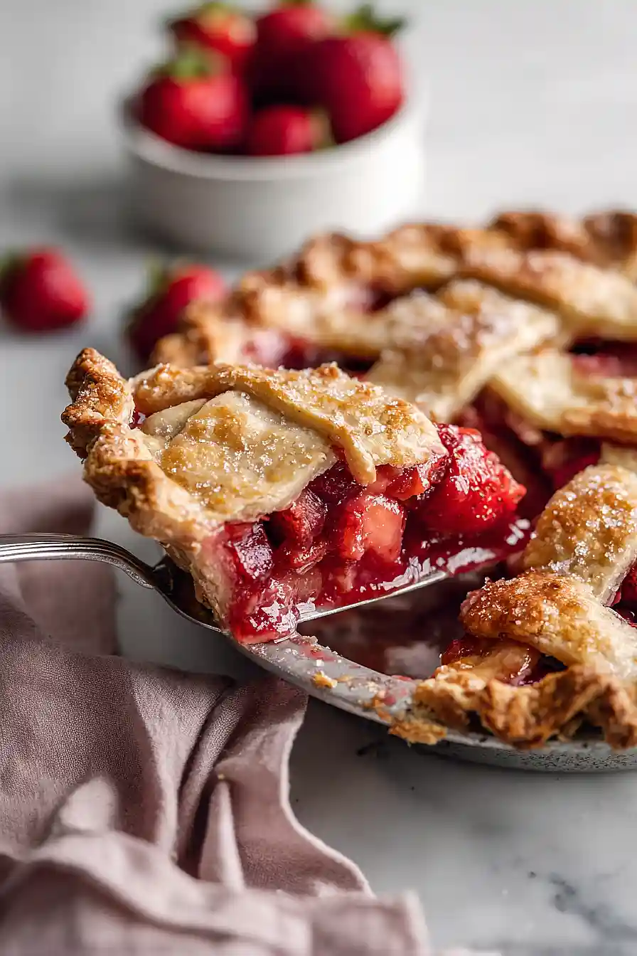 vegan gluten free strawberry rhubarb pie