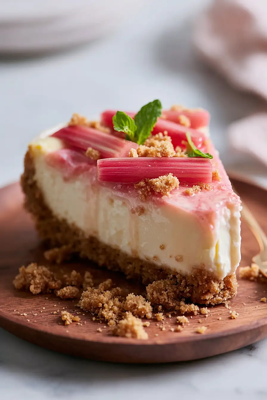 rhubarb and ginger cheesecake