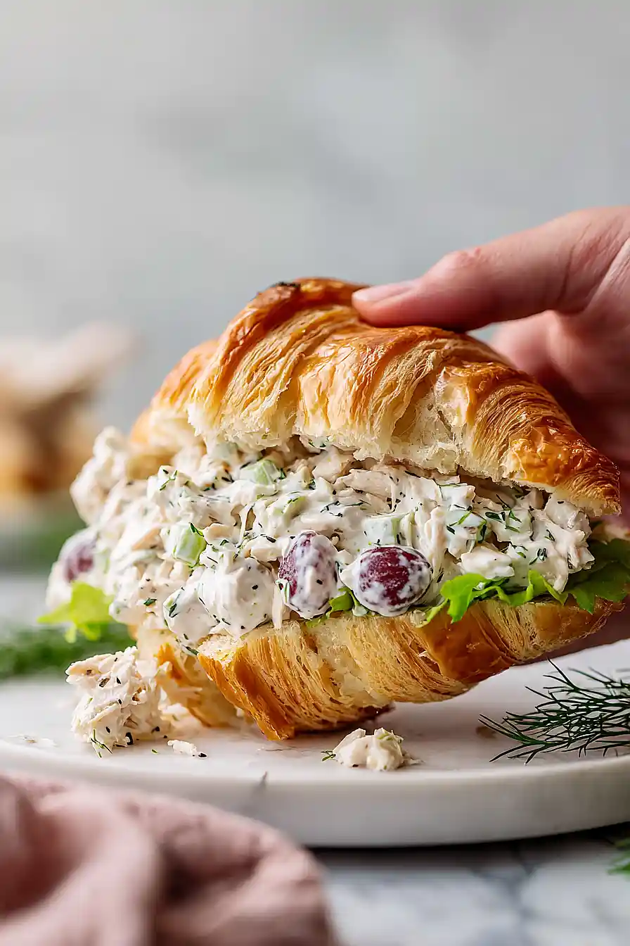 chicken salad croissant sandwich