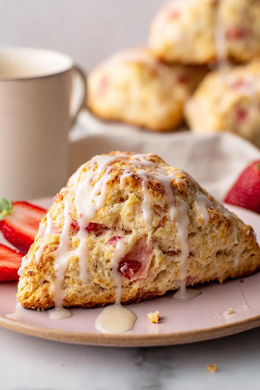 strawberry rhubarb scones