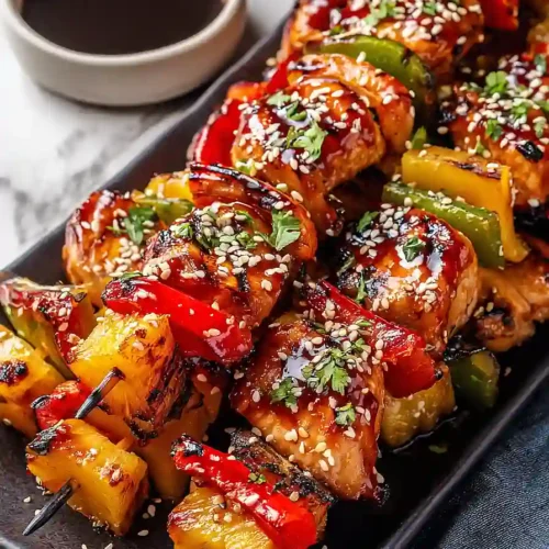 grilled pineapple teriyaki chicken kabobs