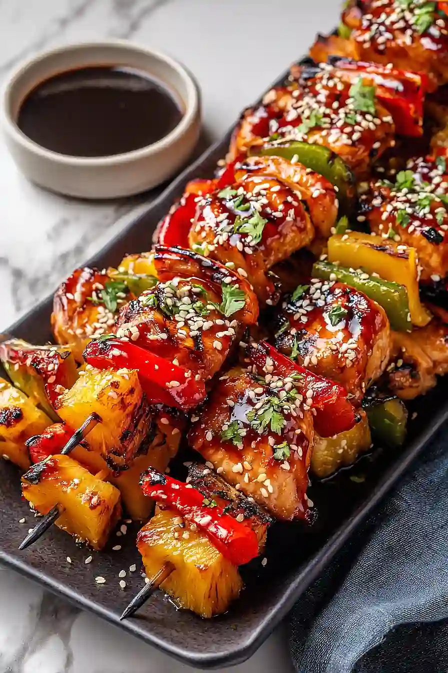 grilled pineapple teriyaki chicken kabobs