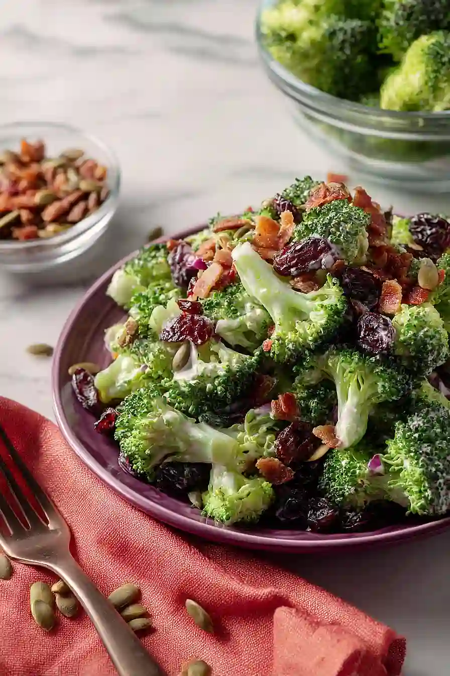 broccoli salad made with frozen broccoli