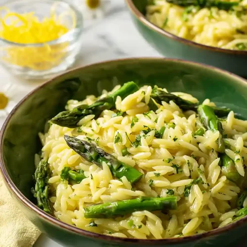 lemon orzo with asparagus