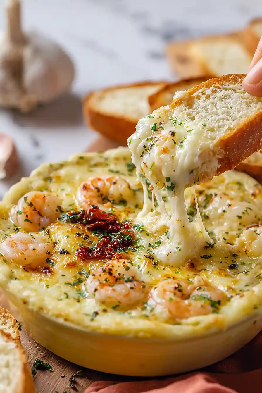 garlic butter tuscan shrimp dip