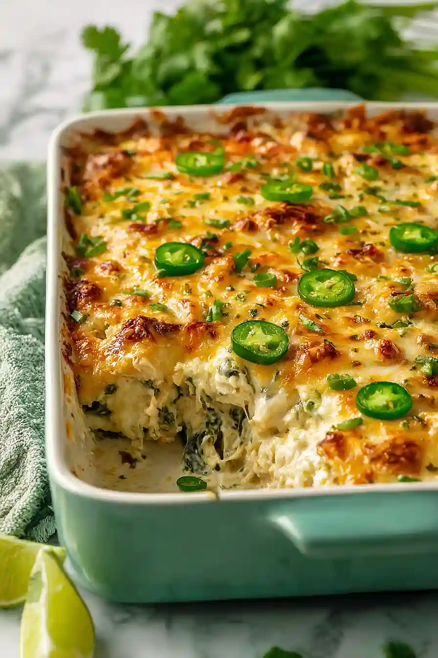 jalapeño chicken spinach casserole
