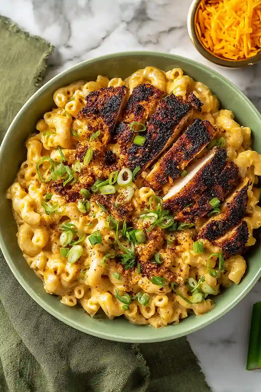 blackened chicken mac and cheese