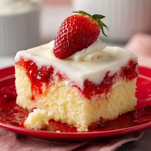 strawberry cheesecake poke cake