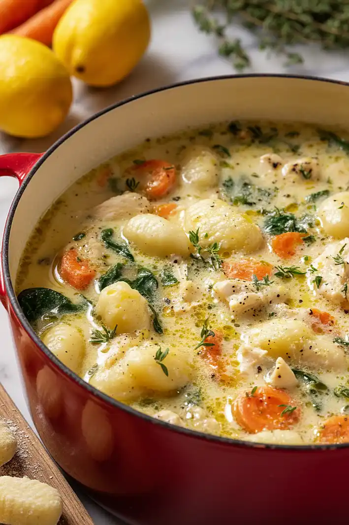 lemon chicken gnocchi soup