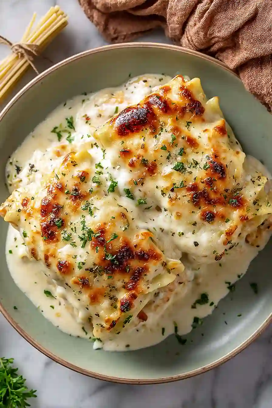 blackened chicken alfredo lasagna roll ups