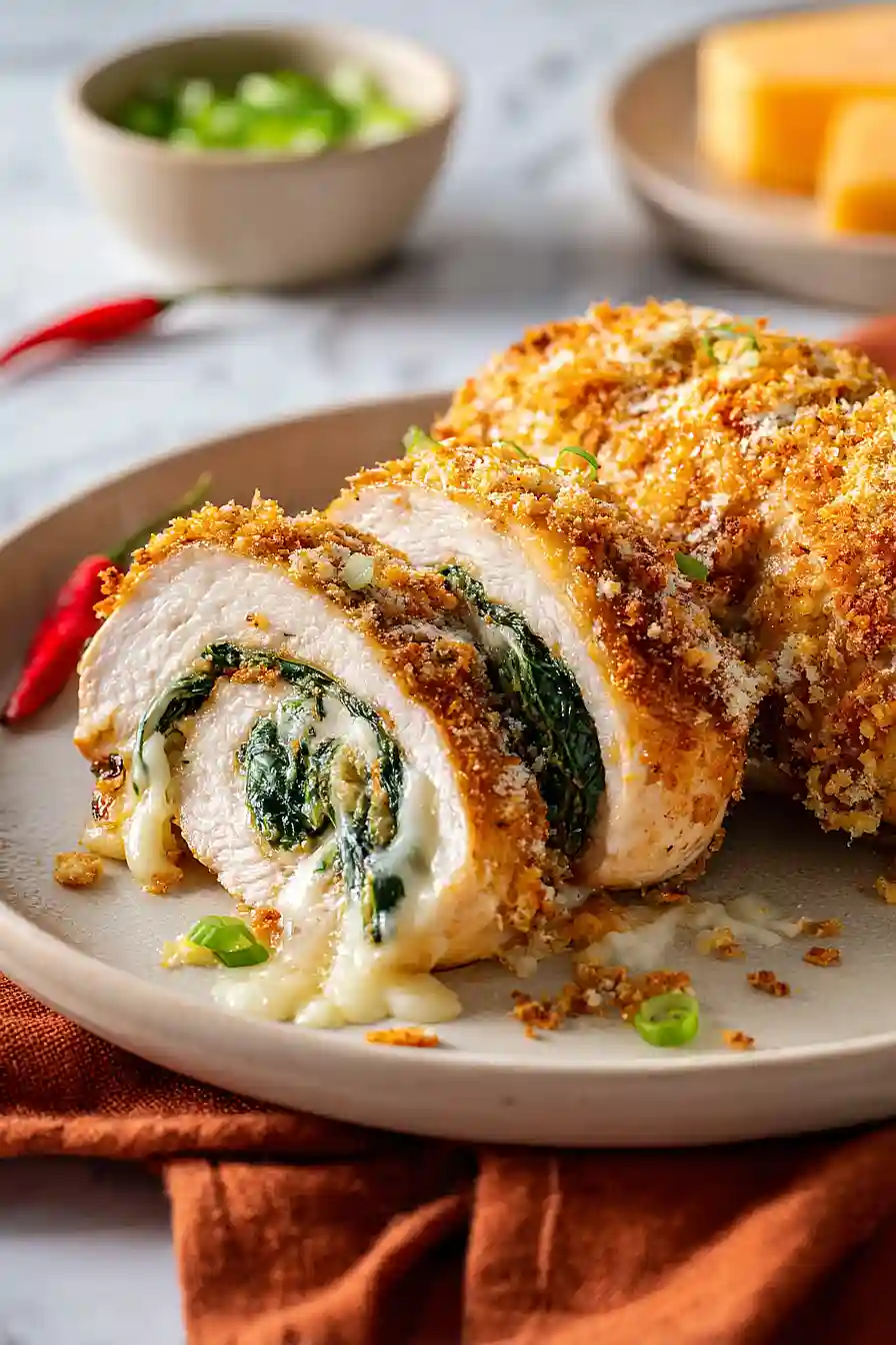cajun stuffed chicken with spinach and pepper jack