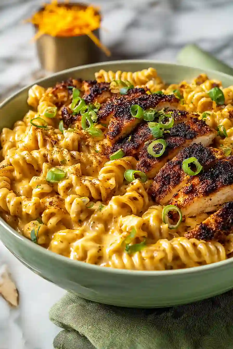 blackened chicken mac and cheese