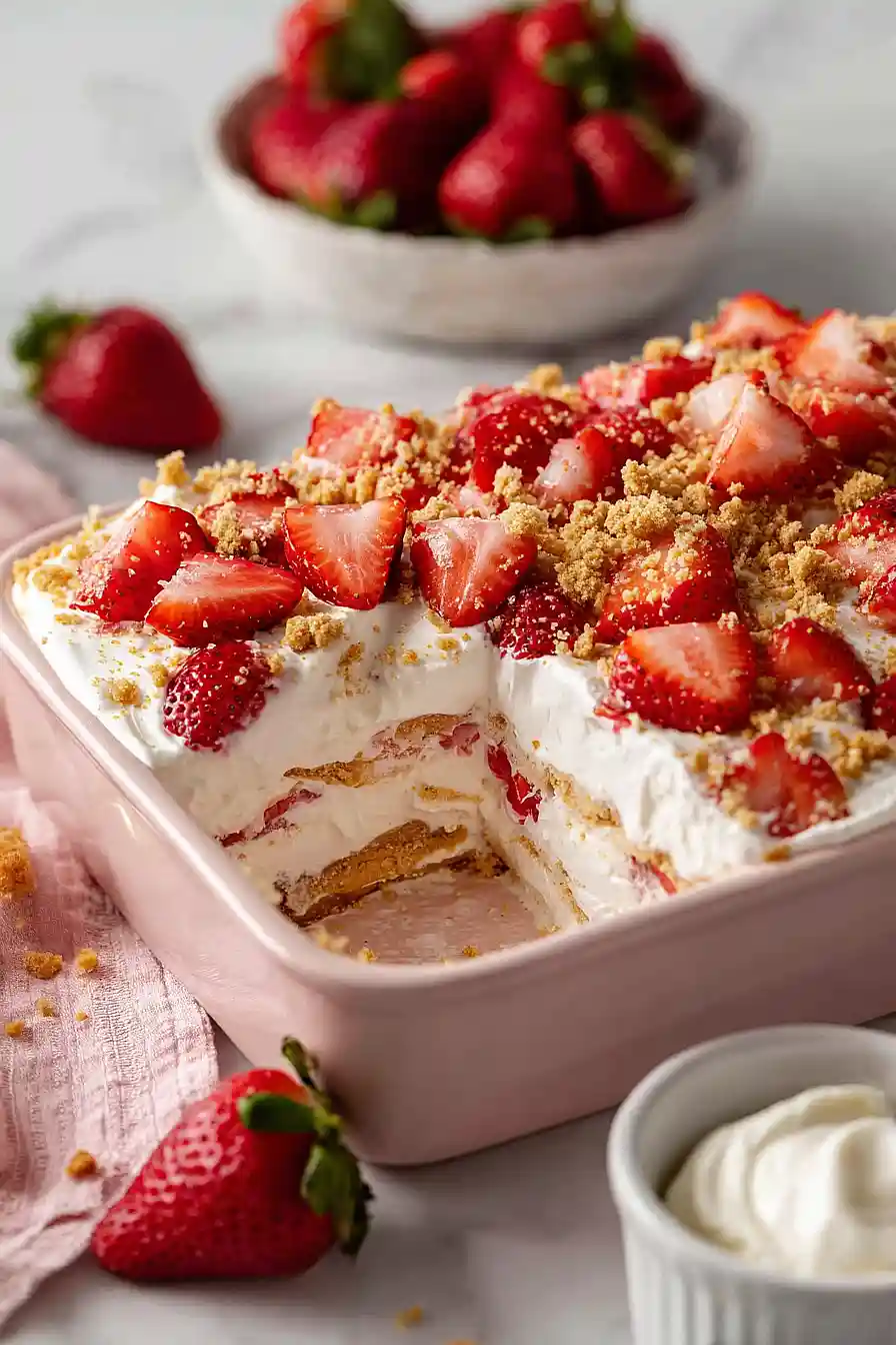 strawberry cheesecake lasagna