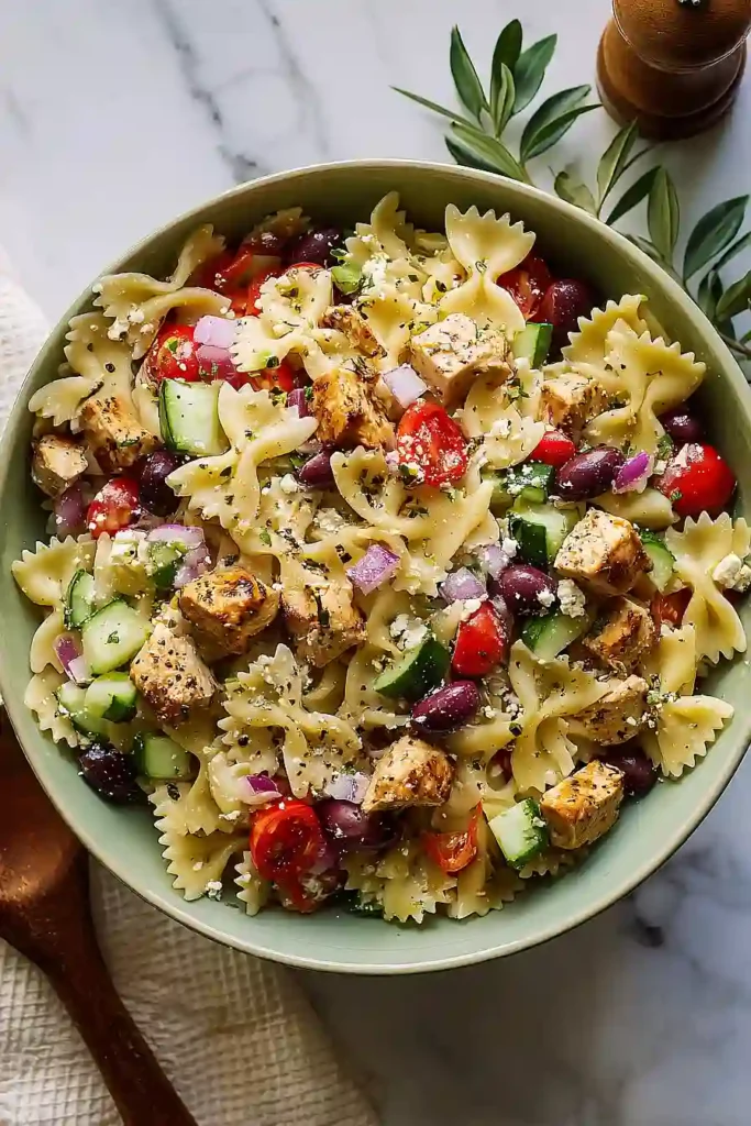 Greek Pasta Salad With Chicken