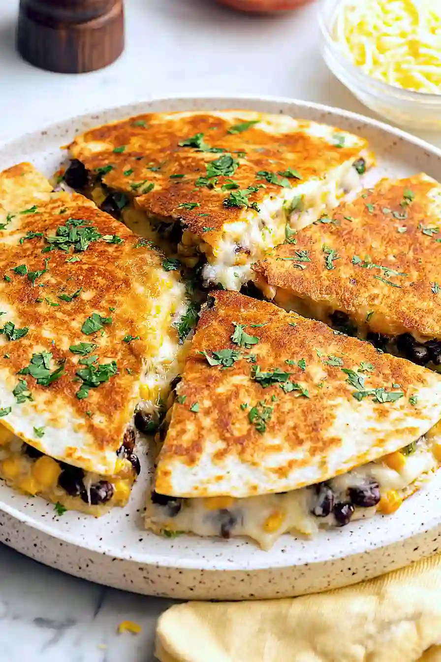 black bean and corn quesadillas