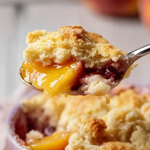 high protein peach cobbler