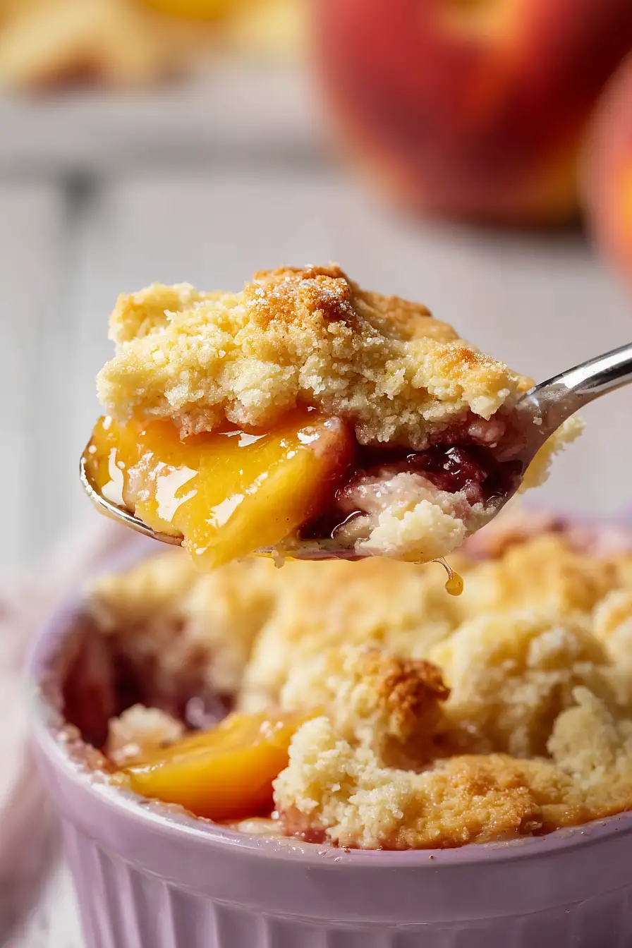 high protein peach cobbler