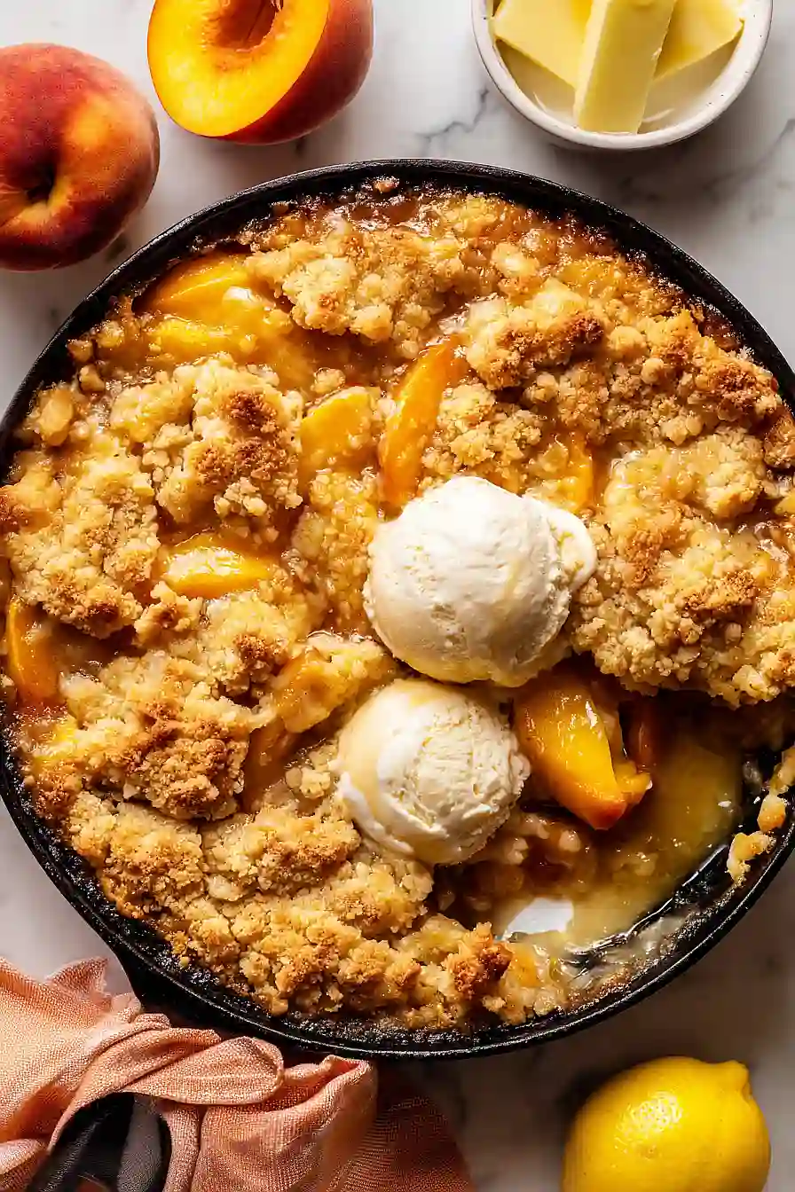 cast iron skillet peach cobbler
