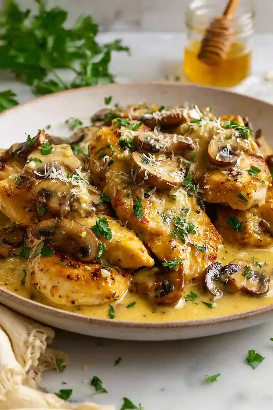 honey mustard chicken with mushrooms