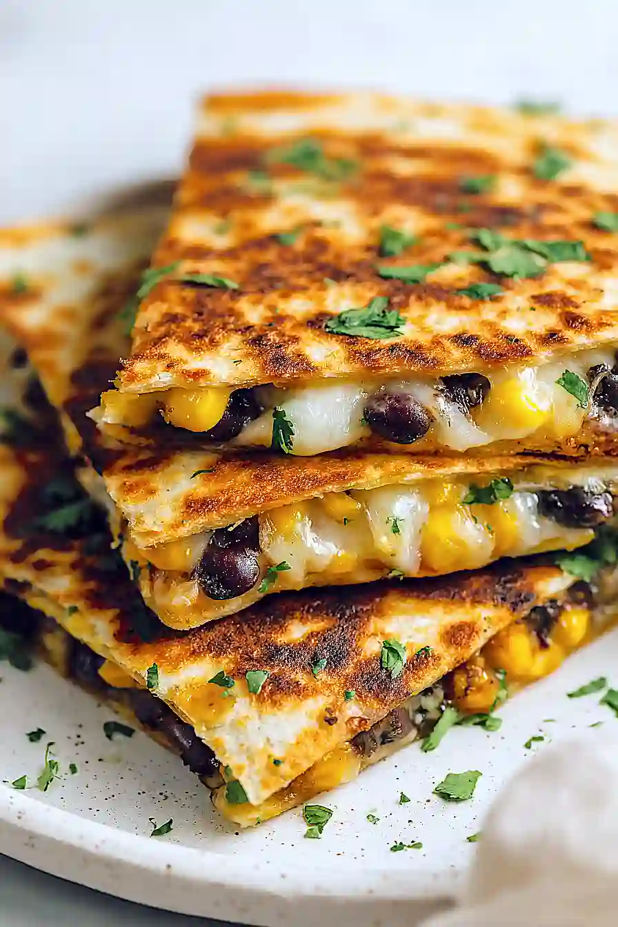 black bean and corn quesadillas