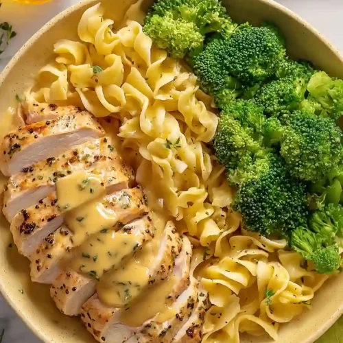 honey mustard chicken with egg noodles