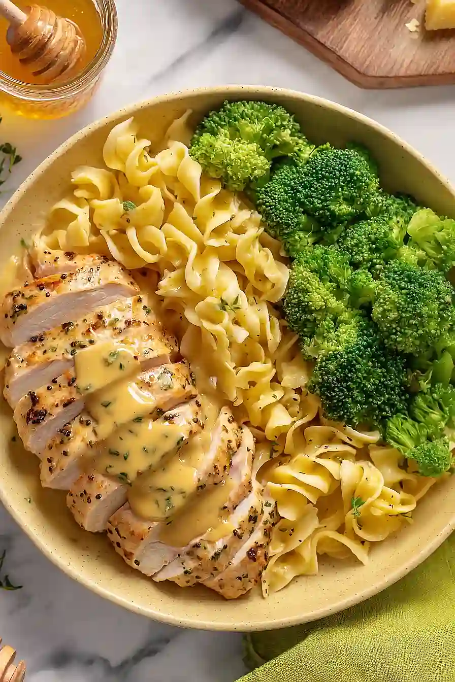 honey mustard chicken with egg noodles