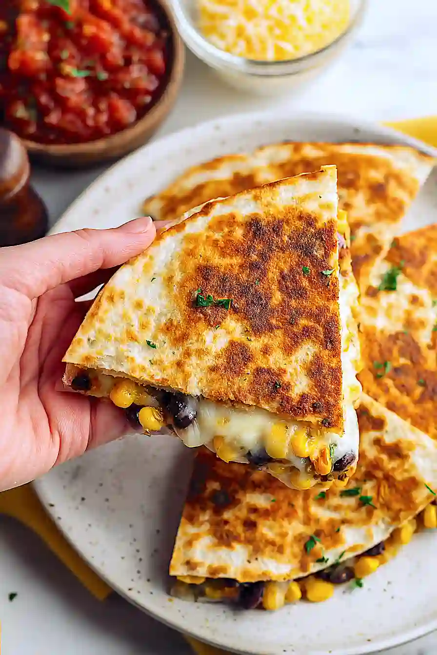 black bean and corn quesadillas