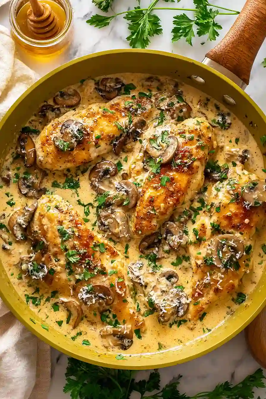 honey mustard chicken with mushrooms
