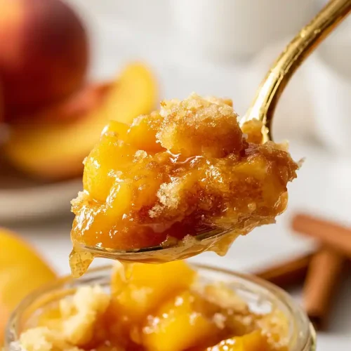 peach cobbler in a jar