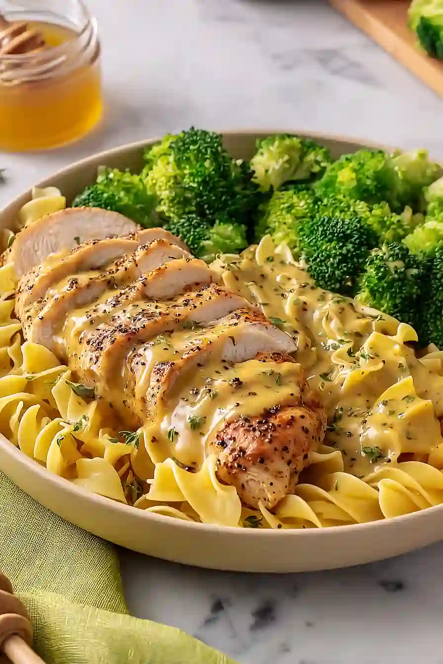 honey mustard chicken with egg noodles